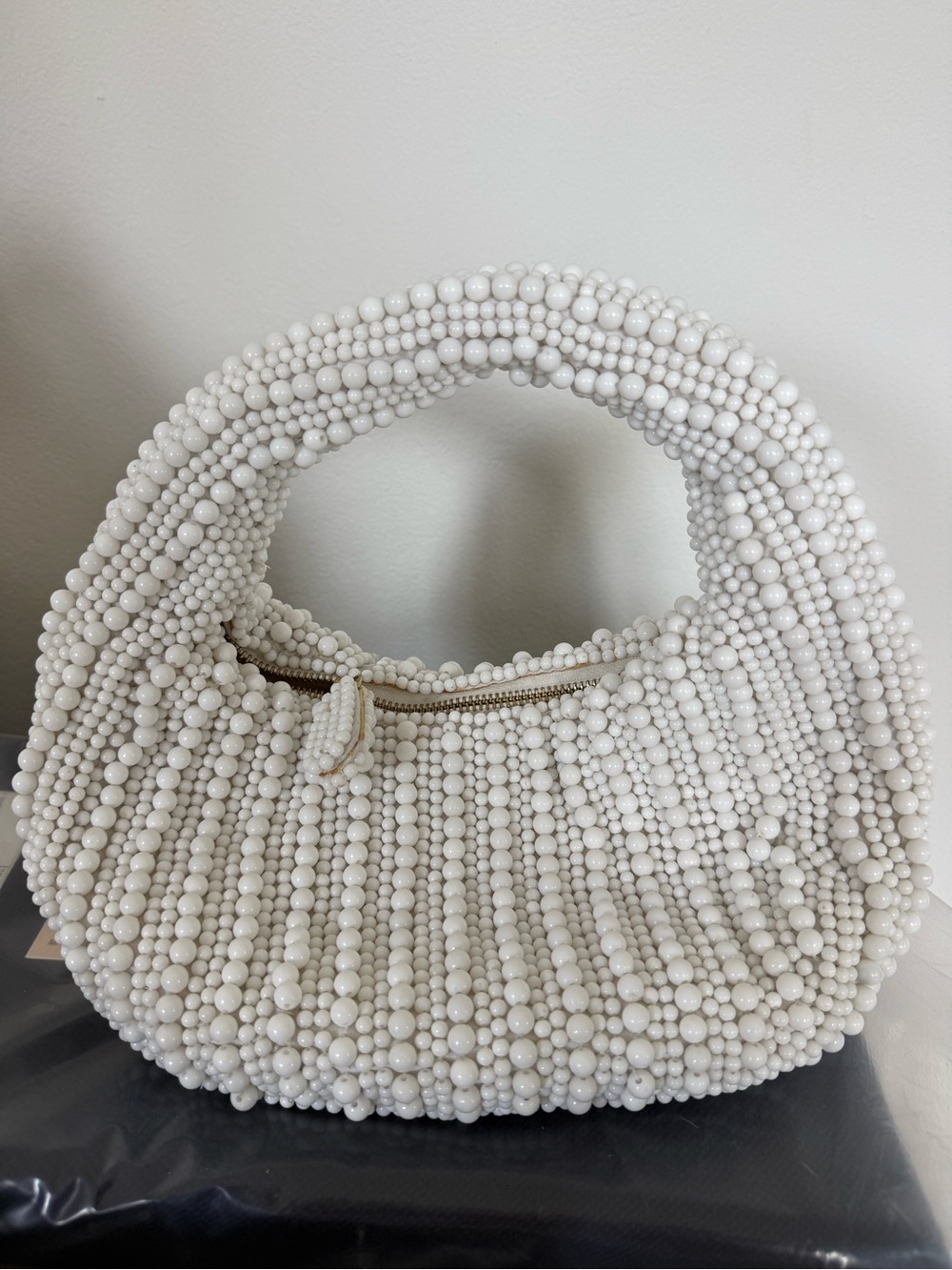 Maeve White Beaded Shoulder Bag